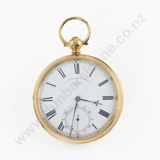 18ct Open Face Key Wind Pocket Watch