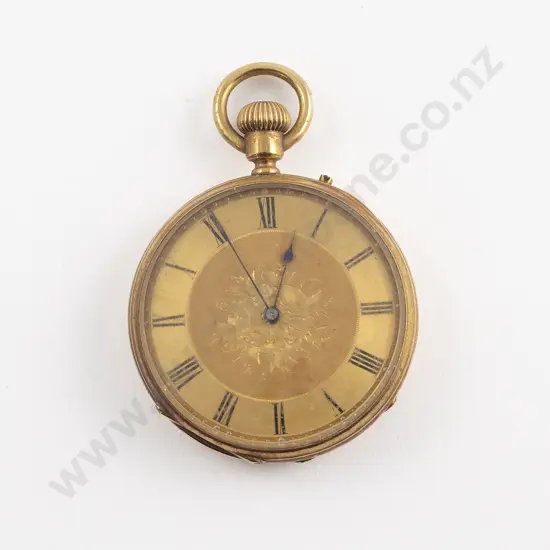 14ct (tested) Open Faced Lever Wind Small Pocket Watch