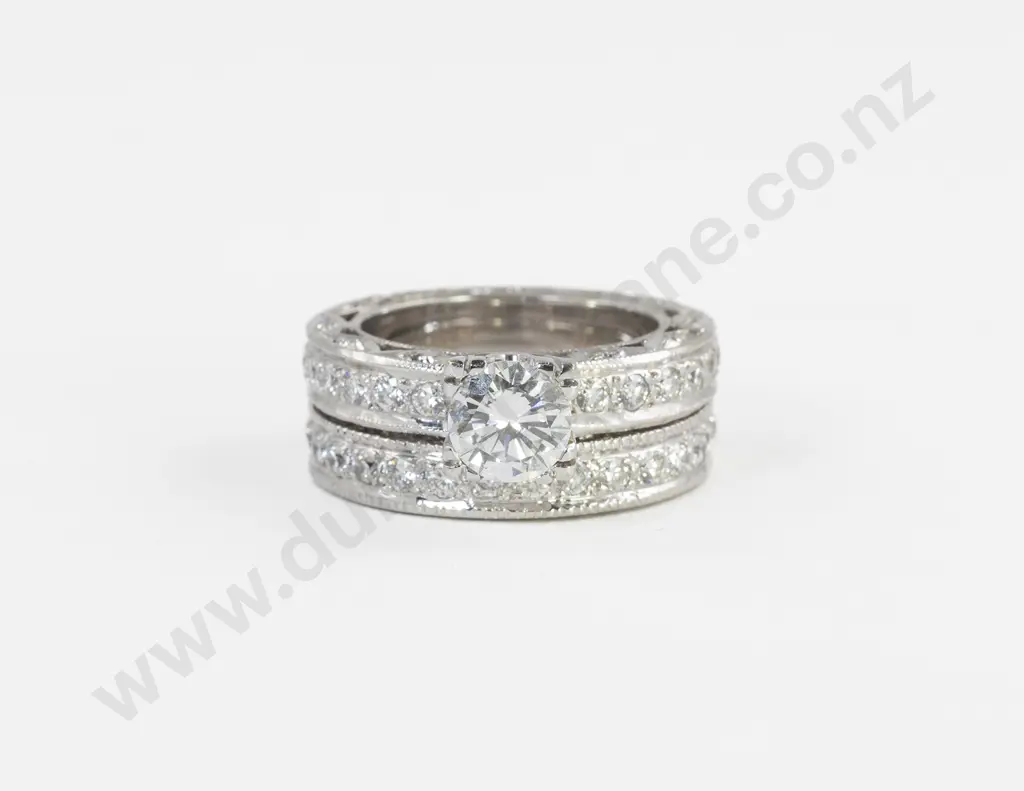 18ct White Gold Solitaire Diamond Ring Image 1++