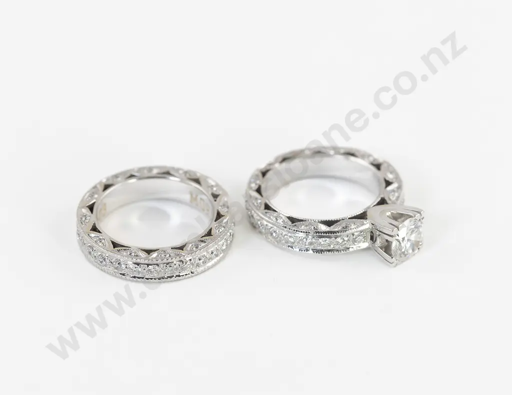 18ct White Gold Solitaire Diamond Ring Image 1++