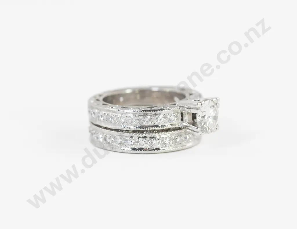18ct White Gold Solitaire Diamond Ring Image 1++