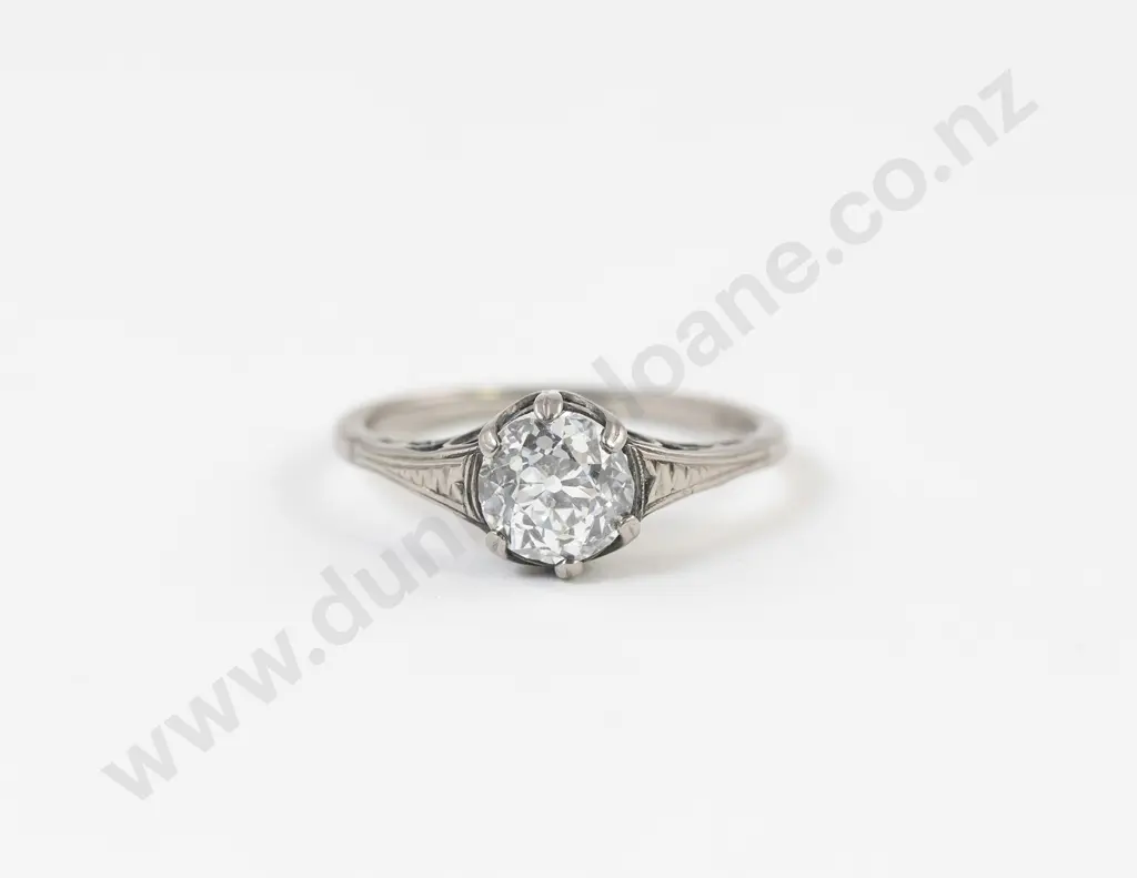18ct White Gold Diamond Solitaire Ring Image 1++