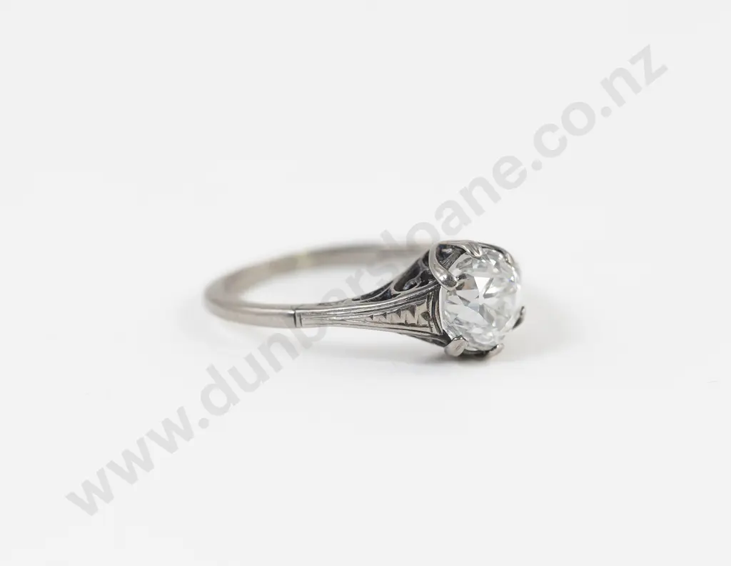 18ct White Gold Diamond Solitaire Ring Image 1++