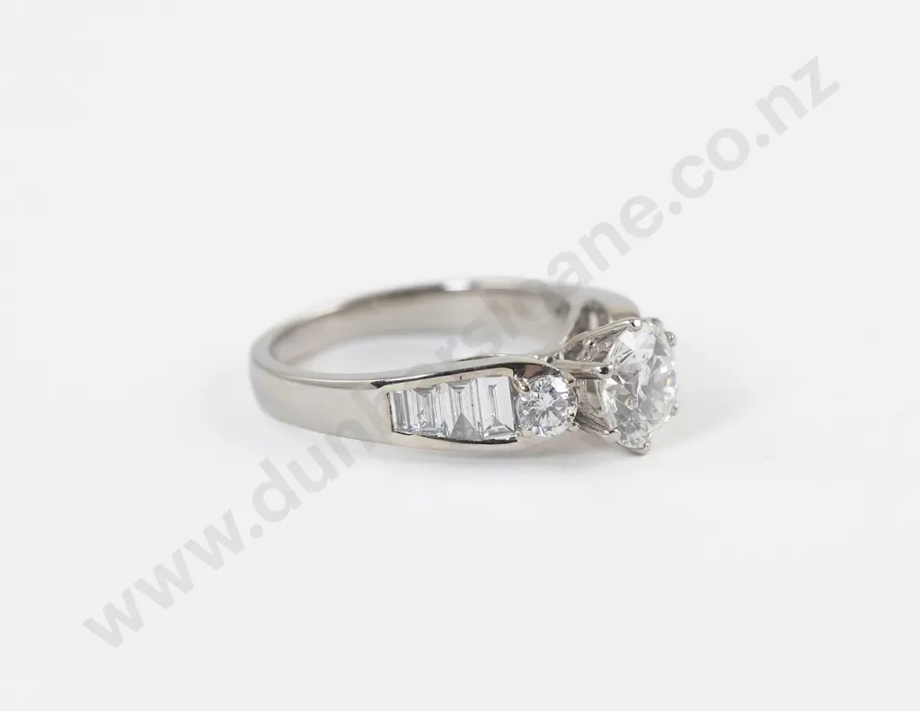 18ct White Gold Solitaire Diamond Ring Image 1++