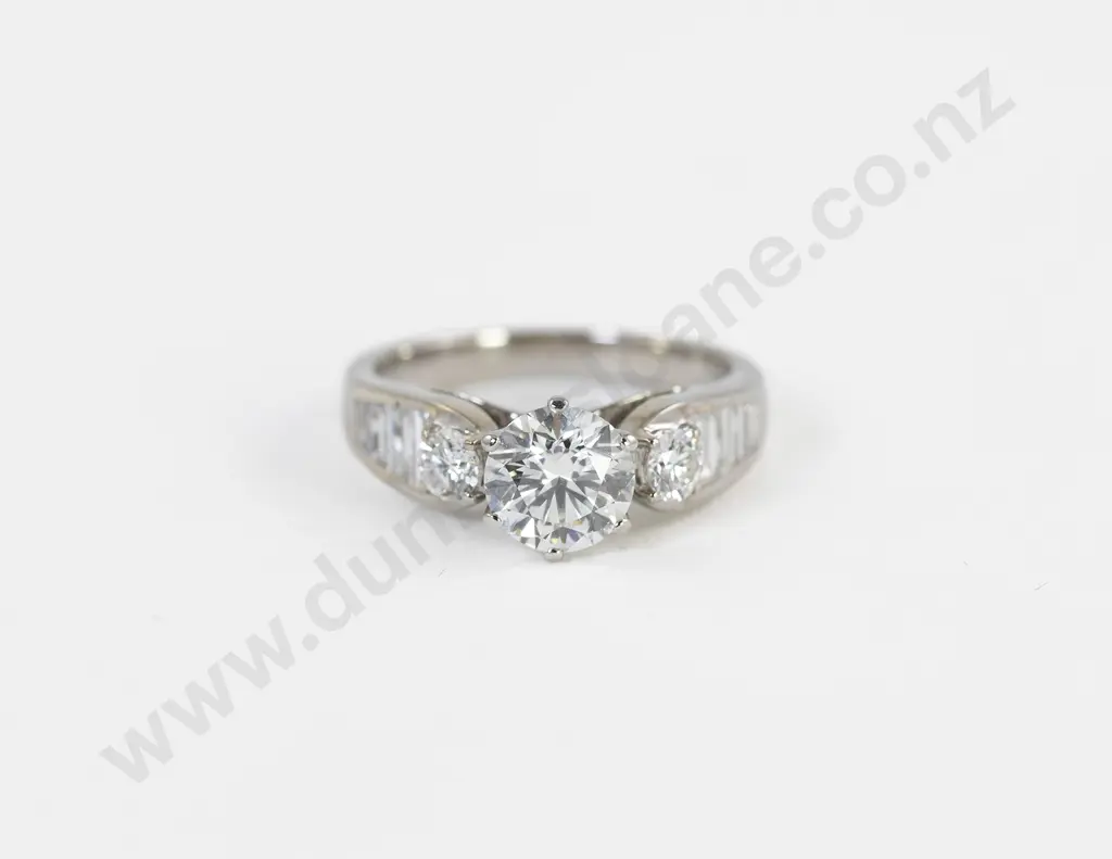 18ct White Gold Solitaire Diamond Ring Image 1++