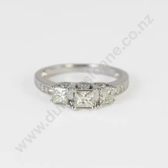 14ct White Gold 15stone Diamond Ring