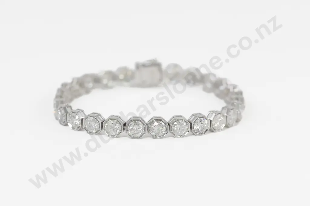 14ct White Gold Diamond Tennis Bracelet Image 1++