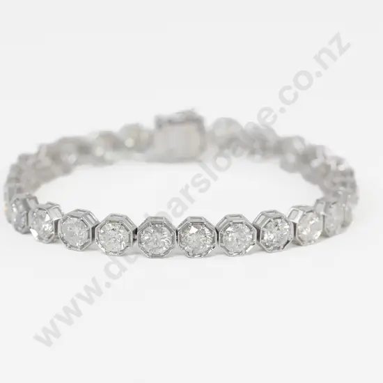 14ct White Gold Diamond Tennis Bracelet