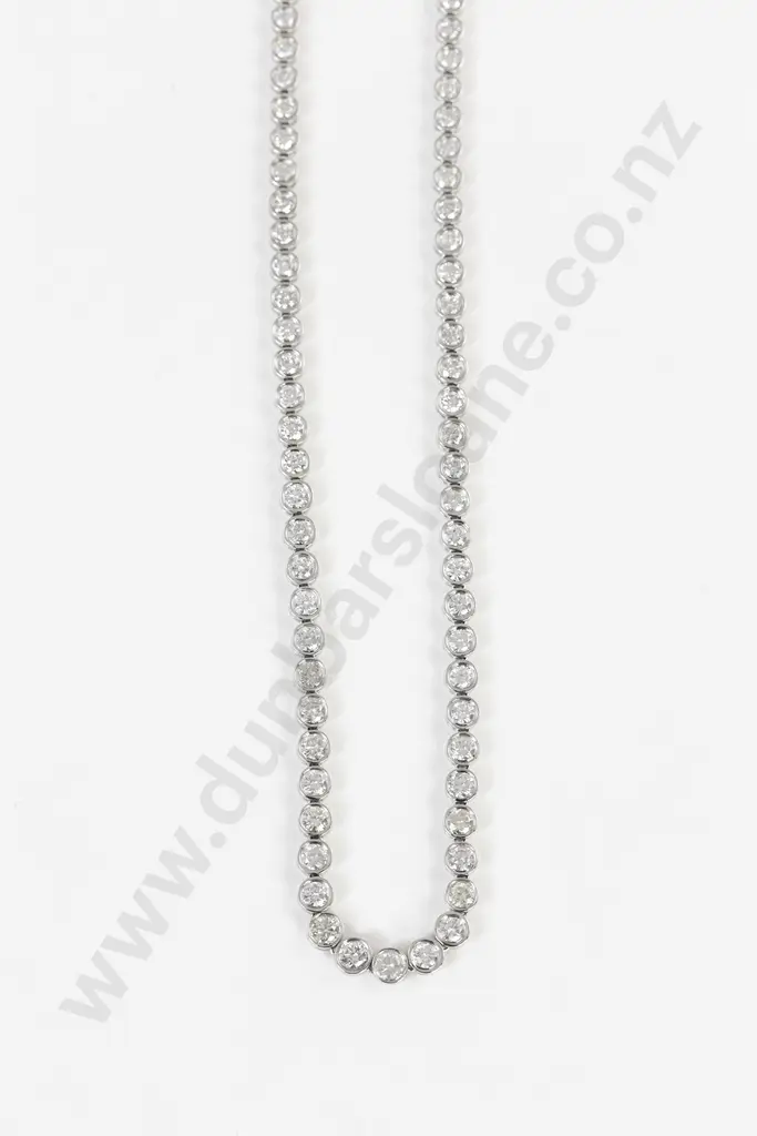 14ct White Gold 105stone Diamond Necklace Image 1++