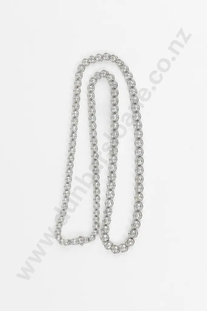 14ct White Gold 105stone Diamond Necklace Image 1++