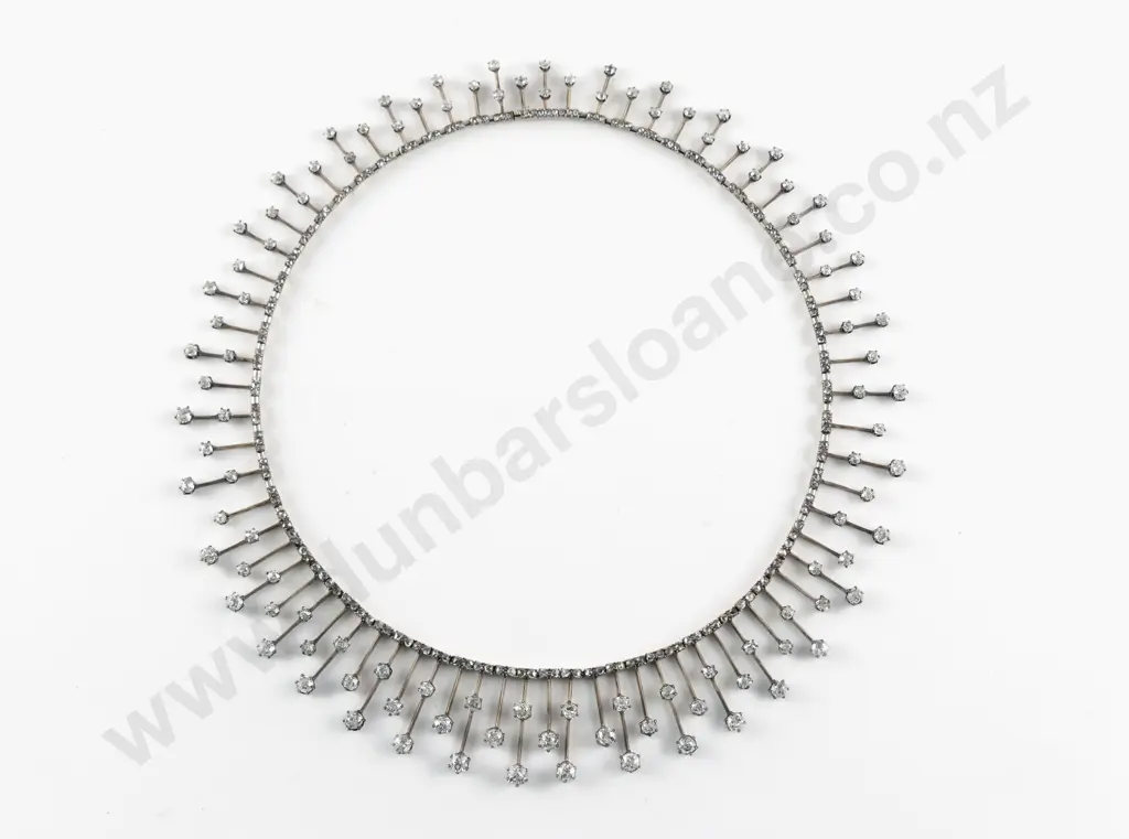 Early C20th 12-14ct and Silver 292stone Diamond Collar Necklace Image 1++