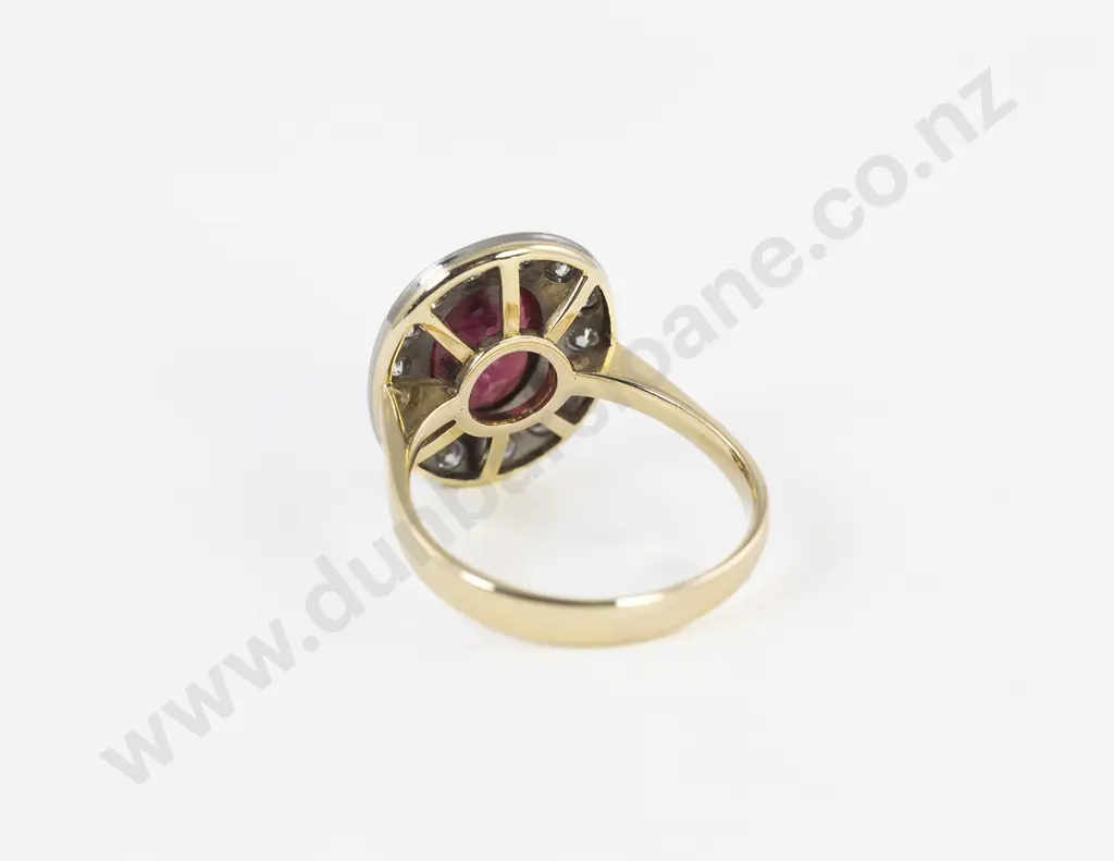 18ct 15stone Ruby and Diamond Cluster Ring Image 1++