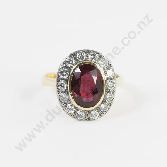 18ct 15stone Ruby and Diamond Cluster Ring