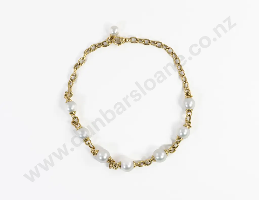 Australian Paspaley 18ct Yellow Gold Pearl Necklet Image 1++