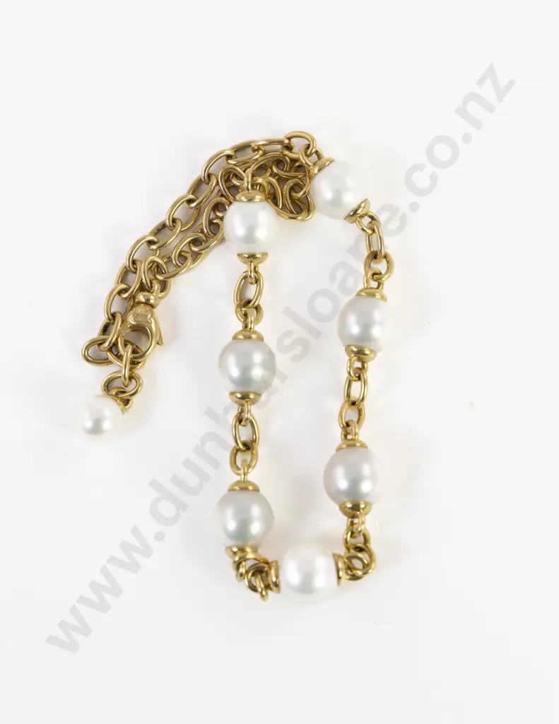 Australian Paspaley 18ct Yellow Gold Pearl Necklet Image 1++