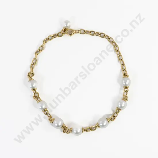 Australian Paspaley 18ct Yellow Gold Pearl Necklet