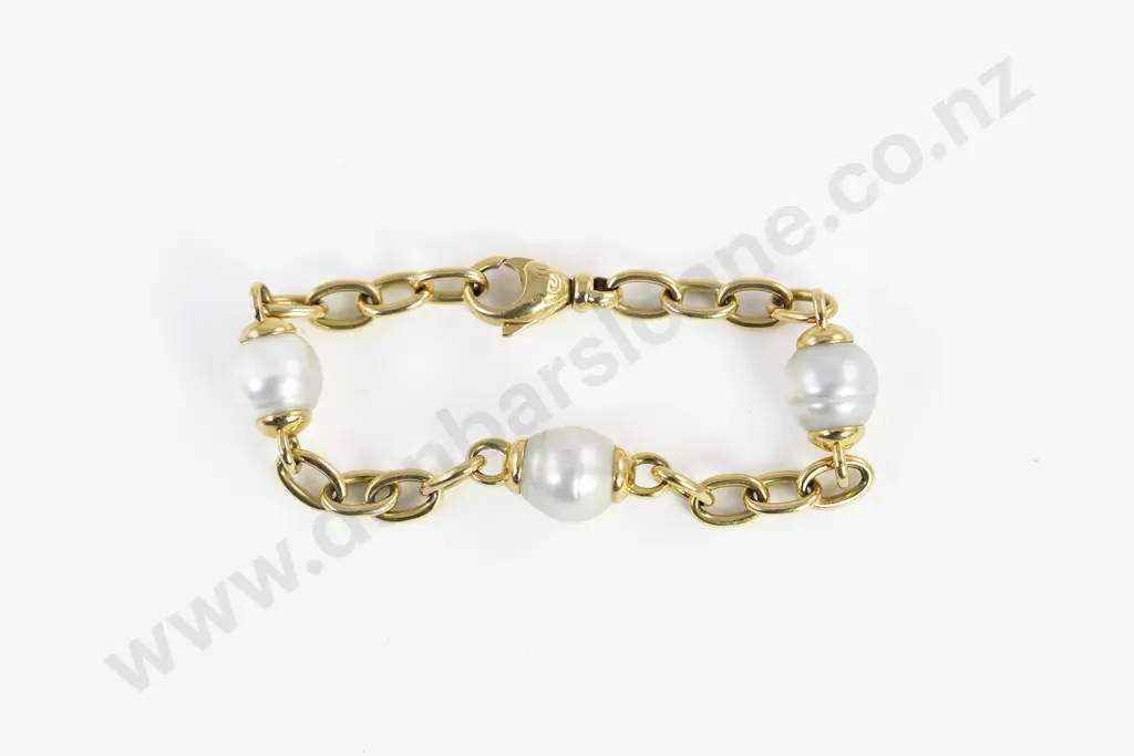 Australian Paspaley 18ct Yellow Gold Pearl Bracelet Image 1++