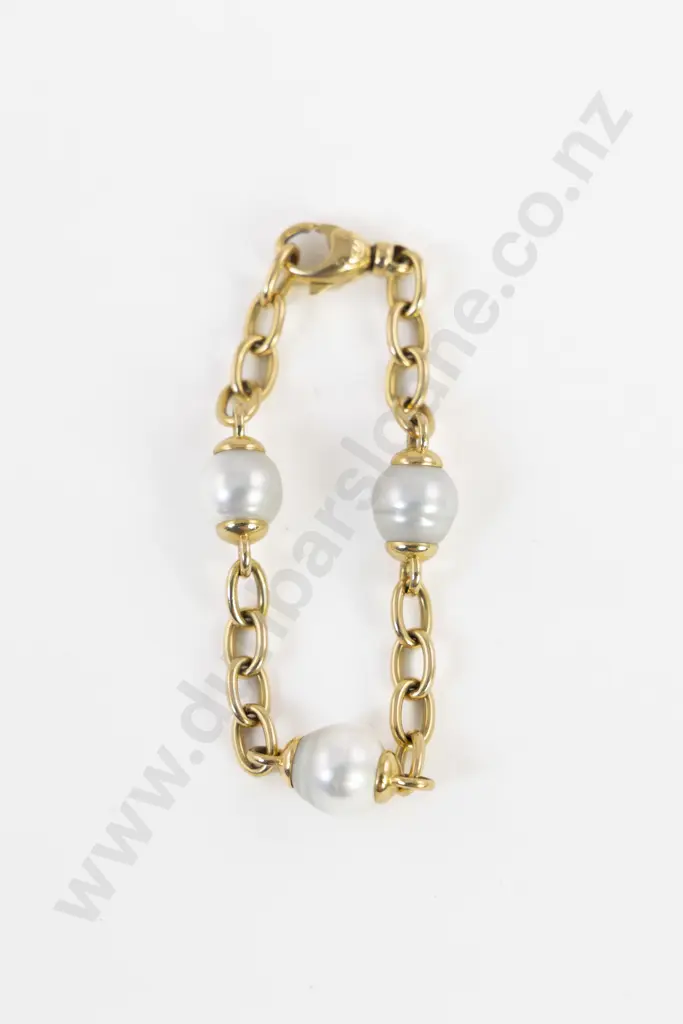 Australian Paspaley 18ct Yellow Gold Pearl Bracelet Image 1++