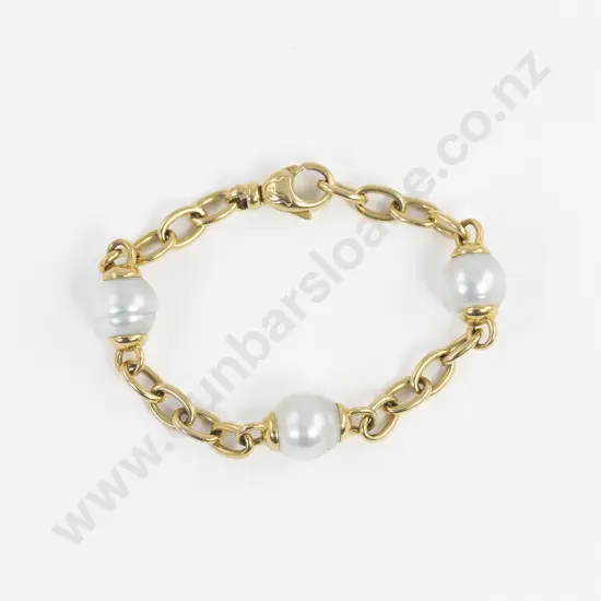Australian Paspaley 18ct Yellow Gold Pearl Bracelet