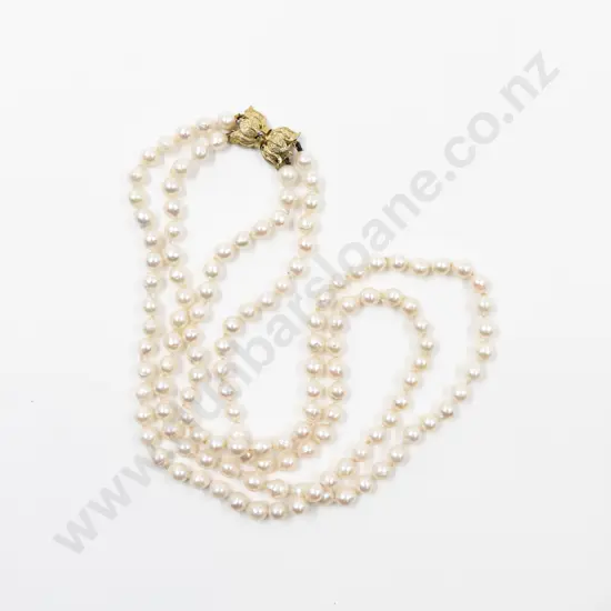 Double Strand Uniform Cultured Pearl Necklace