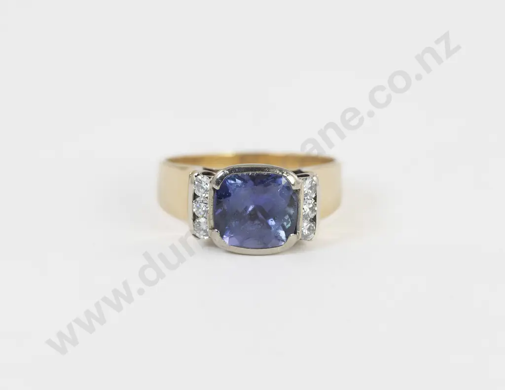 18ct Seven Stone Tanzanite and Diamond Dress Ring Image 1++
