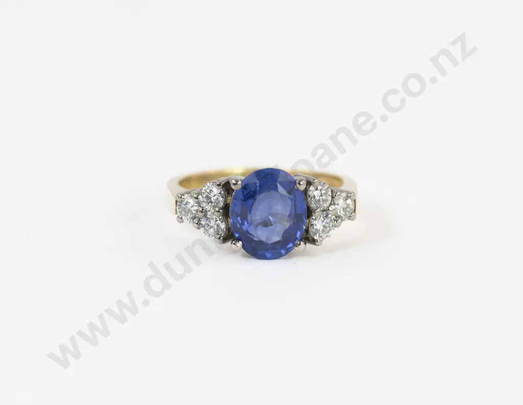 18ct Seven Stone Sapphire and Diamond Ring Image 1++