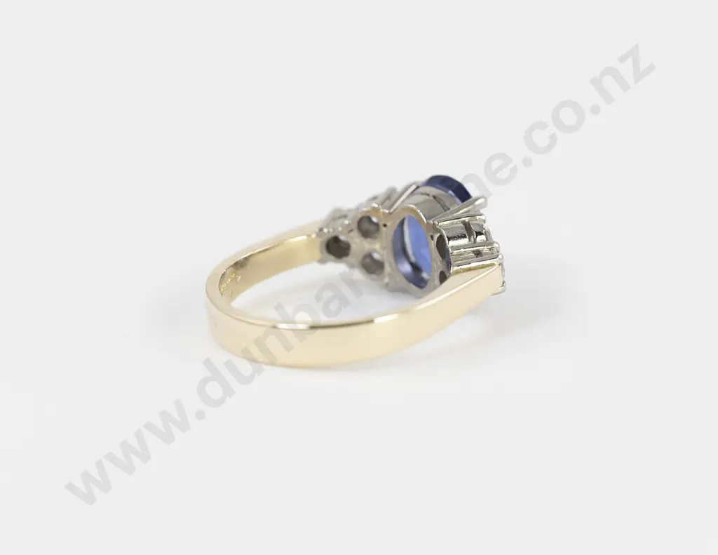 18ct Seven Stone Sapphire and Diamond Ring Image 1++