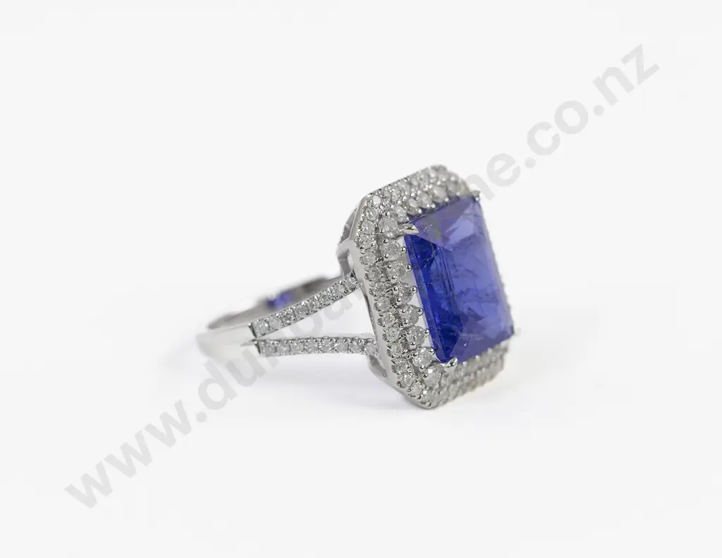 14ct White Gold Tanzanite and Diamond Dress Ring Image 1++