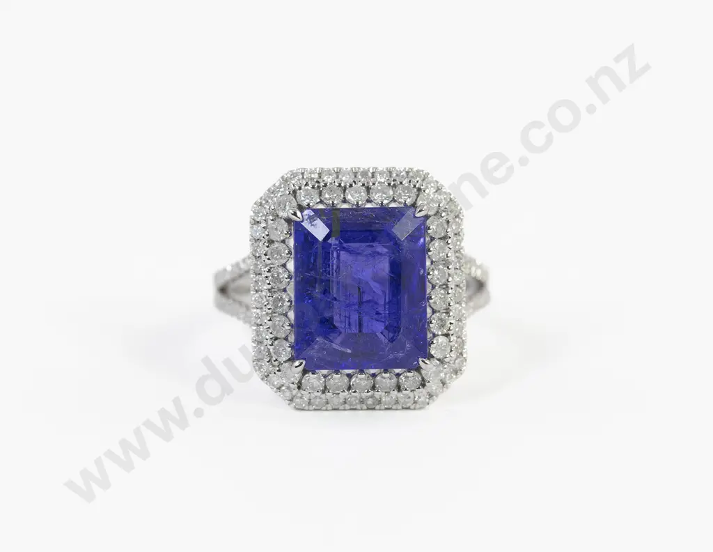 14ct White Gold Tanzanite and Diamond Dress Ring Image 1++