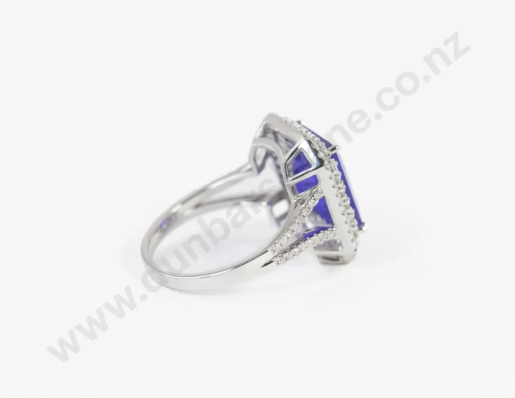 14ct White Gold Tanzanite and Diamond Dress Ring Image 1++