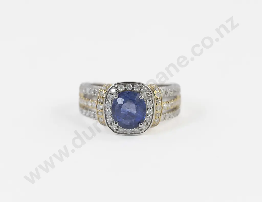14ct 79stone Sapphire and Diamond Dress Ring Image 1++
