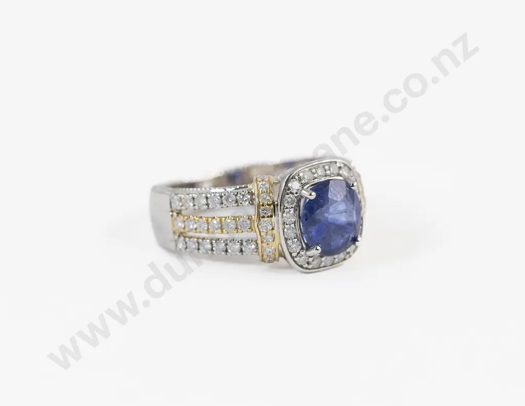 14ct 79stone Sapphire and Diamond Dress Ring Image 1++