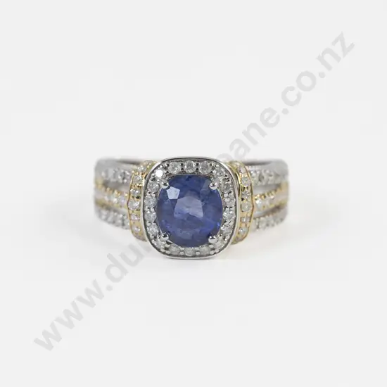 14ct 79stone Sapphire and Diamond Dress Ring