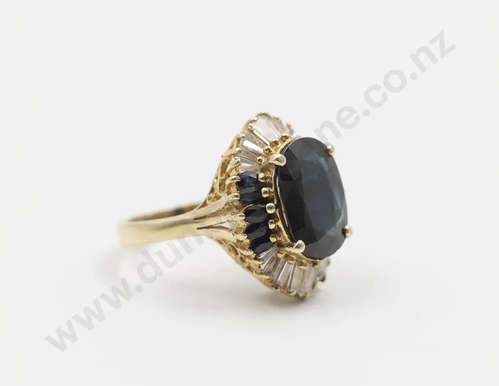 14ct 29Stone Sapphire & Diamond Cluster Ring Image 1++
