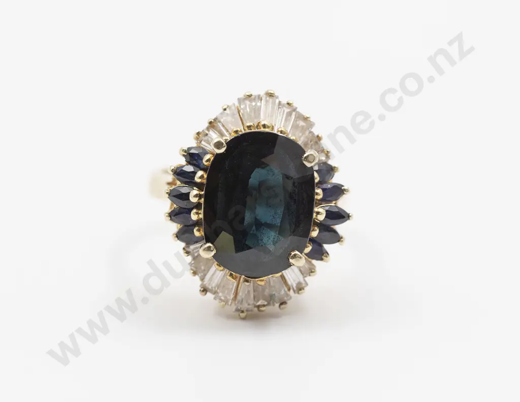 14ct 29Stone Sapphire & Diamond Cluster Ring Image 1++