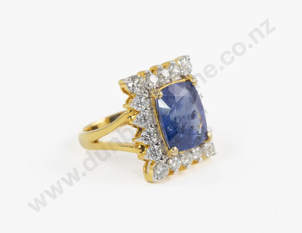 18ct 19stone Sapphire and Diamond Cluster Ring Image 1++
