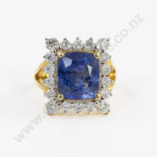 18ct 19stone Sapphire and Diamond Cluster Ring