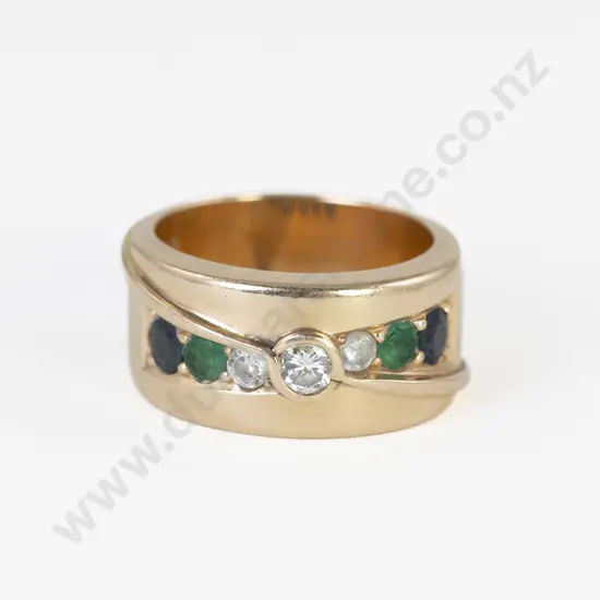9ct Seven Stone Sapphire