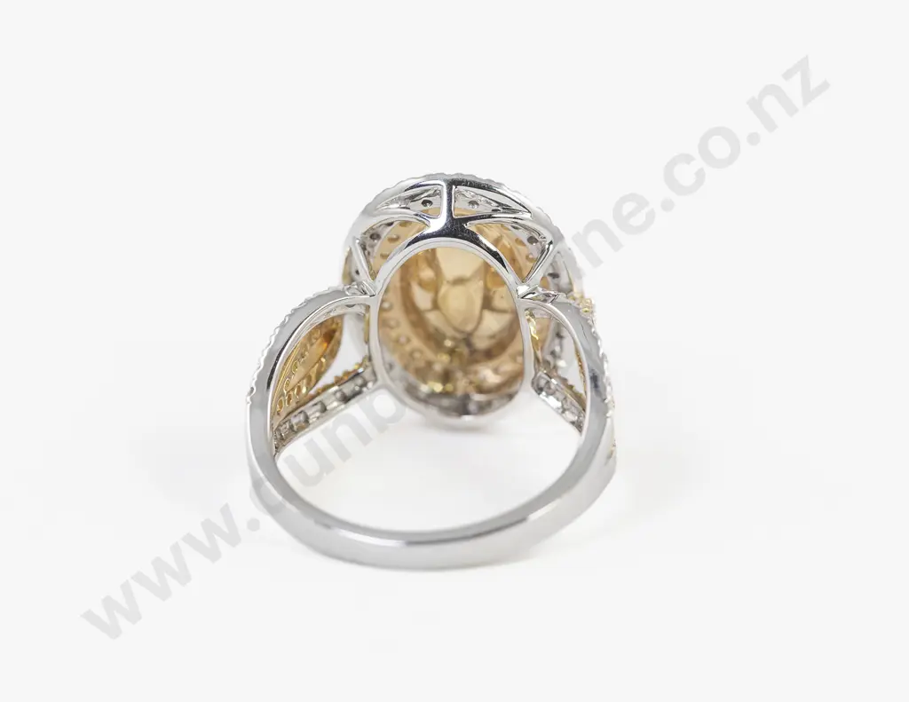 14ct White and Yellow 113stone Gold Diamond Cluster Ring Image 1++