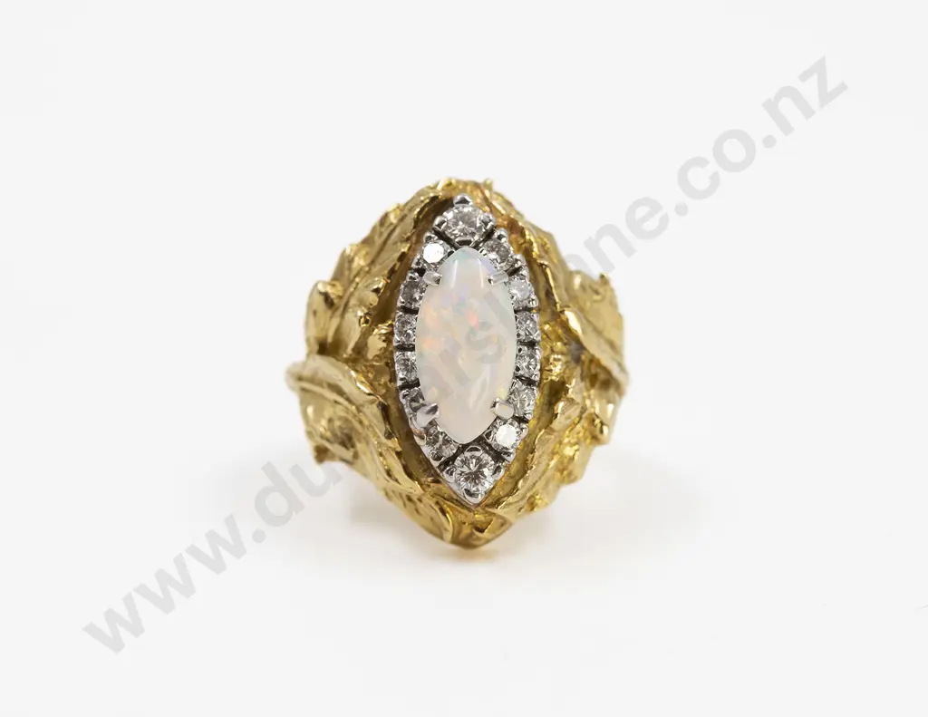 18ct 15stone Opal and Diamond Dress Ring Image 1++