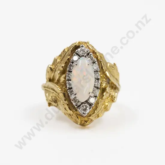 18ct 15stone Opal and Diamond Dress Ring