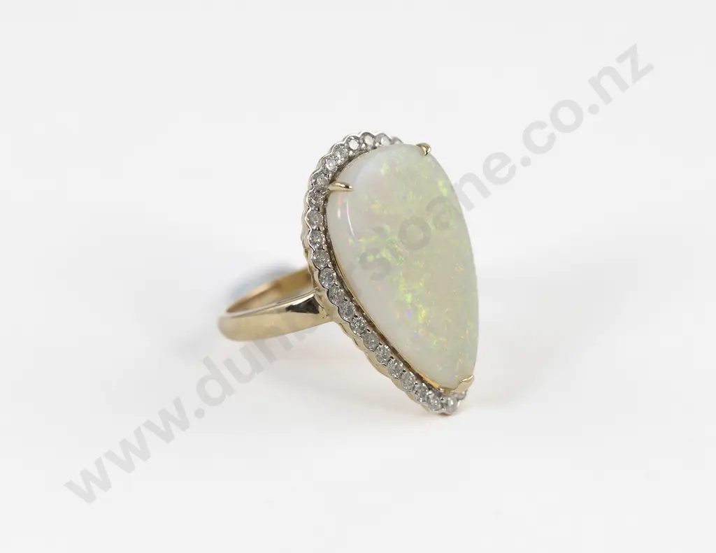 14ct Opal and Diamond Dress Ring Image 1++