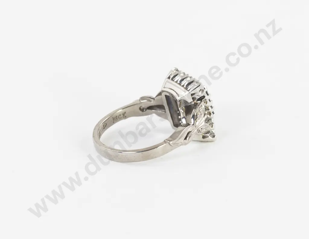 Platinum and 18ct White Gold 19stone Sapphire and Diamond Cluster Ring Image 1++