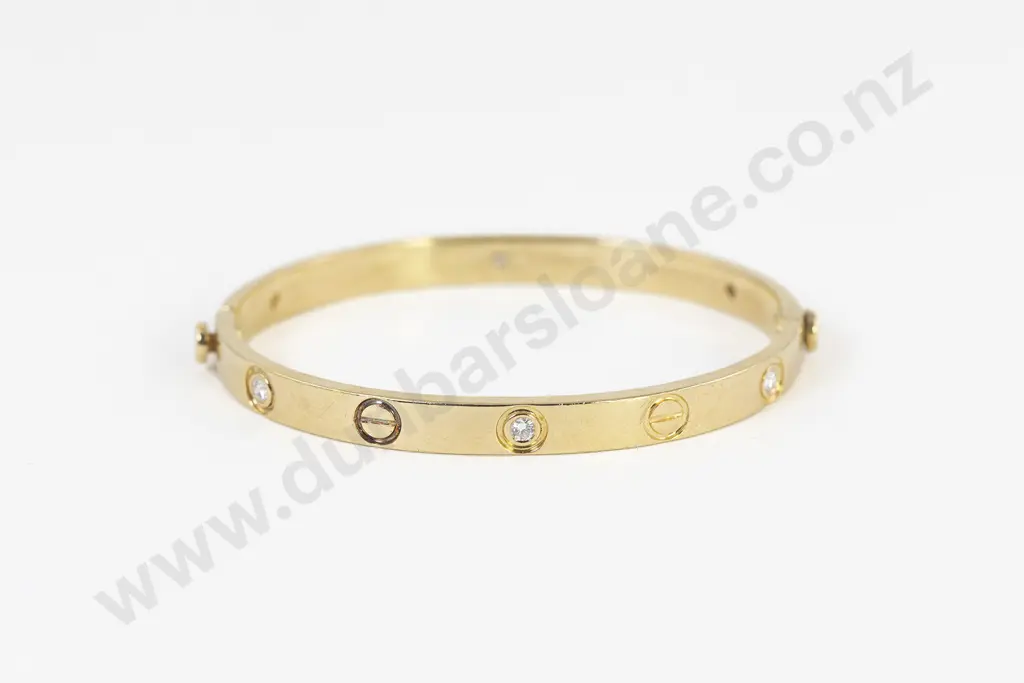 Vintage Cartier Six Stone Diamond 'Love' Bangle Image 1++