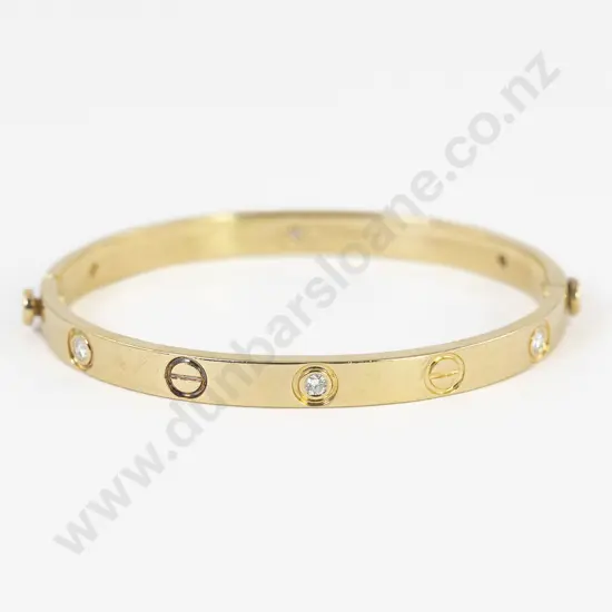 Vintage Cartier Six Stone Diamond 'Love' Bangle