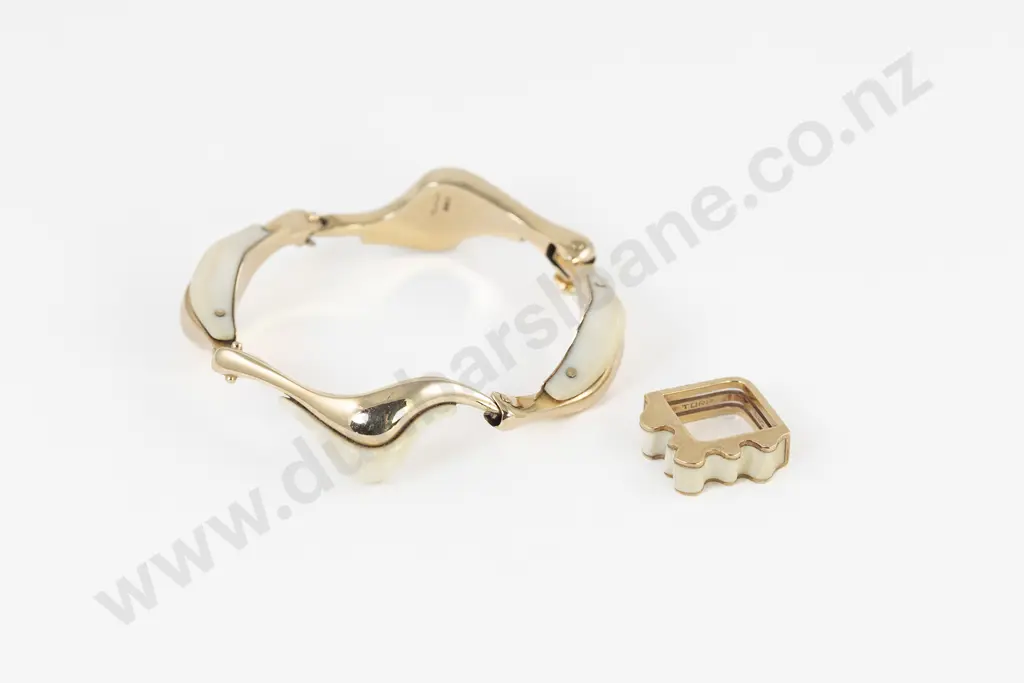 Johan Torp of Aarthus Denmark 14ct Yellow Gold and Ivory Bracelet Image 1++