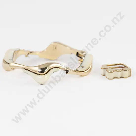 Johan Torp of Aarthus Denmark 14ct Yellow Gold and Ivory Bracelet