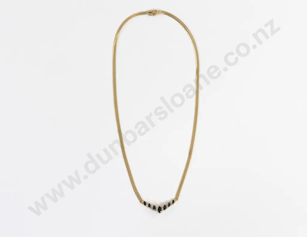 14ct 19stone Sapphire and Diamond Necklace Image 1++
