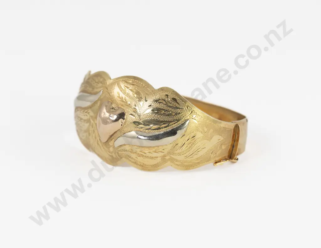 14ct Fancy Hinged Snap Bangle Image 1++