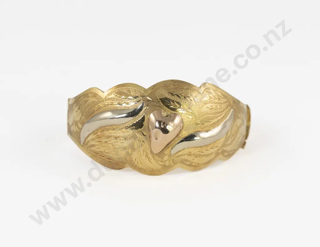 14ct Fancy Hinged Snap Bangle Image 1++
